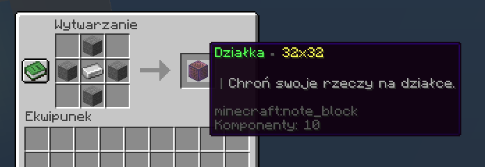 Przykładowa działka o rozmiarze 32 na 32 bloki